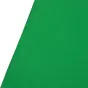 Westcott X-Drop green wrinkle-resistant 5×12 backdrop with a diagonal fold, showcasing a smooth, textured surface.