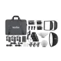 Godox ML-KIT2 Trio Kit with ML60Bi and ML30Bi COB lights, reflectors, softboxes, and accessories for professional photography lighting