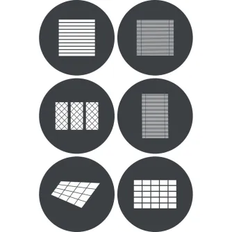 Godox GP GS4 GOBO Set ar 6 metāla gobo formām, saderīgs ar MG1200Bi prožektora stiprinājumu