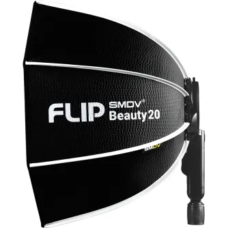 SMDV Speedbox-Flip Beauty Dish 20 Softbox - Профессиональный модификатор освещения для фотографии с текстурированной поверхностью и белой отделкой.