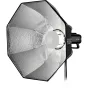 SMDV Speedbox-Flip Beauty Dish 24 with central diffuser, ideal for soft, flattering lighting in photography studios.