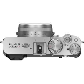 Kompaktkameras - FUJIFILM X100VI Silver Digitālā kamera 40.2MP APS-C 35mm F2 IBIS 6.2K ND-filtrs - perc šodien veikalā un ar piegādi