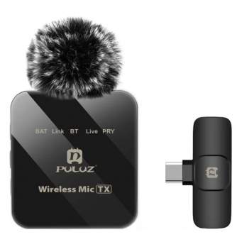 Bezvadu piespraužamie mikrofoni - Bezvadu Lavalier mikrofons PULUZ PU648B (USB-C) Android & iPhone 15 - perc šodien veikalā un ar piegādi