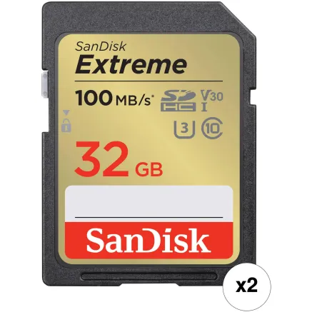 SANDISK EXTREME 2 kartes 32 GB SDSDXVT-032G-GNCI2