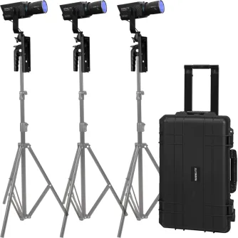 Nanlite Forza 60C RGBLAC LED 3 Light Kit with tripods and hard case for professional photography lighting