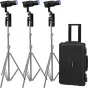 Nanlite Forza 60C RGBLAC LED 3 Light Kit with tripods and hard case - professional studio lighting setup