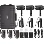 Nanlite Forza 60C RGBLAC LED 3 Light Kit with Bowens adapters, battery grips, and power supplies for professional photography lighting