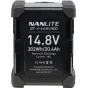 NANLITE BT-V-14.8V300 14.8V 300Wh V-Mount Akumulators, 18A Maksimālais Izdarbs, Kompakts Dizains, Gumijas Stūri, USB-C Uzlāde