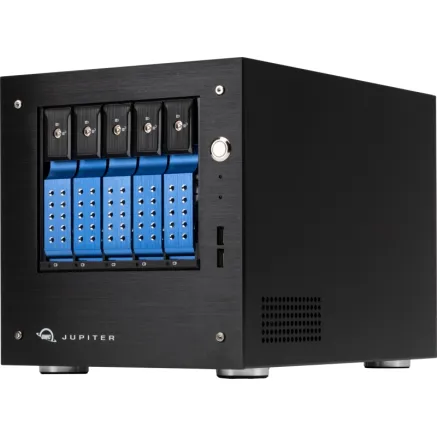 OWC JUPITER MINI NAS ВЫСОКОПРОИЗВОДИТЕЛЬНЫЙ 10GBE, 5 ОТСЕКОВ, 2X10GB 2X1GB ETHERNET ПОРТЫ, 40 ТБ JMIN0535R040H2