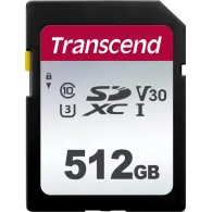 Memory Cards - TRANSCEND SILVER 300S SDXC UHS-I U3 (V30) R100/W55 512GB TS512GSDC300S - quick order from manufacturerMemory Cards - TRANSCEND SILVER 300S SDXC UHS-I U3 (V30) R100/W55 512GB TS512GSDC300S - quick order from manufacturer