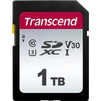 Transcend 1TB SDXC U3 V30 memory card for high-speed 4K video recording and photography