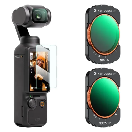 K&amp;F Concept VND filtri DJI Osmo Pocket 3, magnētiskie mainīgie ND2-32 ND32-512