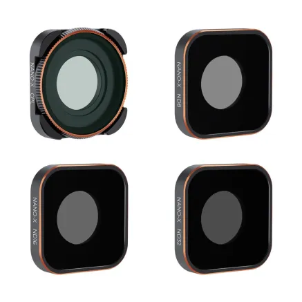K&F Concept Action Camera Filter Set 4pcs HD (ND8+ND16+ND32+CPL) withAnti-reflection Green Film SKU.1953