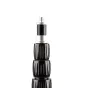 Caruba CLS 1A compact aluminum lamp stand top connector with threaded screw and black ribbed sections