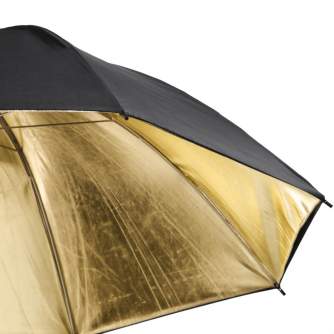 Foto lietussargi - walimex Reflex Umbrella black/golden 2 lay., 109cm - ātri pasūtīt no ražotāja