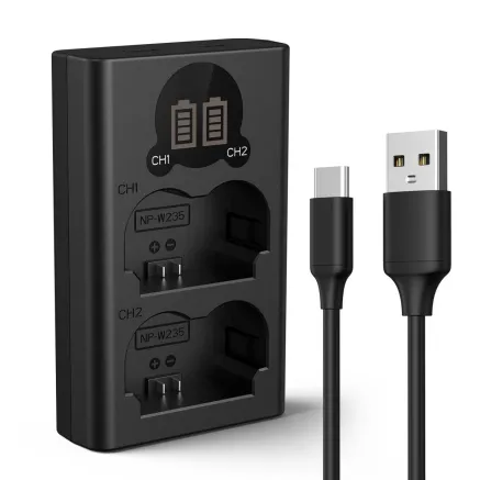 K&F Concept NP-W235 Dual Charger Camera LED, Micro USB and Type-C charging KF28.0019V1