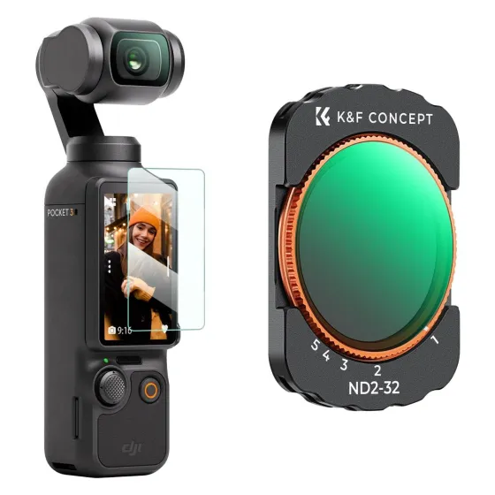 K&amp;F Concept VND2-32 filtrs priekš DJI Osmo Pocket 3 Magnētiskais VND filtrs
