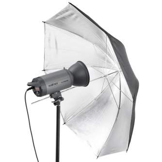 Foto lietussargi - walimex Reflex Umbrella black/silver 2 lay., 109cm - ātri pasūtīt no ražotāja