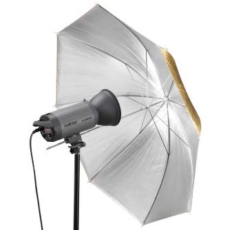 Umbrellas - walimex 2in1 Reflex Umbrella golden/silver, 109cm - quick order from manufacturer