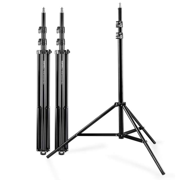Light Stands - Walimex Set of 3 WT-806 Lamp Tripods, 256cm - buy today in store and with delivery