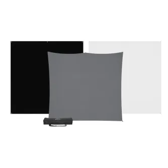 Westcott X-Drop Pro 3-Pack Backdrop Kit (8x8) - High-quality portable backdrops with aluminum stands, wrinkle-resistant fabric, and carry case for professional photography and video setups.