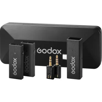 Беспроводные петличные микрофоны - Godox MoveLink Mini UC Комплект из 2 беспроводных микрофонов (черный) - купить сегодня в магазине Master Foto и с доставкой