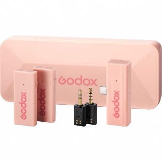 Bezvadu piespraužamie mikrofoni - Godox MoveLink Mini UC komplekts 2 (Rozā) bezvadu mikrofoni - ātri pasūtīt no ražotāja