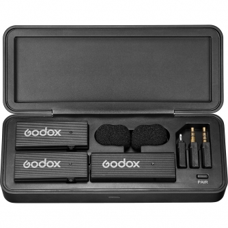 Bezvadu piespraužamie mikrofoni - Godox MoveLink Mini LT Комплект из 2 беспроводных микрофонов (черный) - быстрый заказ от произ