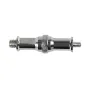 Caruba 57mm spigot adapter with 1/4 male and 3/8 male threads, polished chrome finish, knurled adjustment ring – a standalone mini tripod accessory for extending connections.