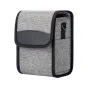 JJC OC-FX1 GRAY Portable Camera Case - Durable gray polyester pouch with a hook-and-loop flap, multiple pockets, and an adjustable shoulder strap for secure gear protection.