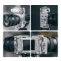 Крепление Falcam F22/F38/F50 в цвете «сильвер» для Sony ZV-E1 с несколькими точками крепления, противоскользящими подушечками и отверстием для ремешка.