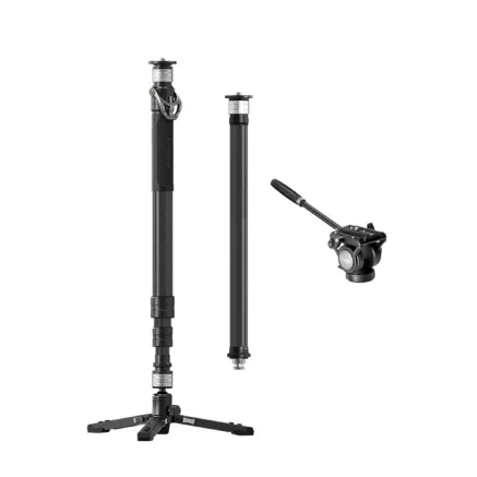 YC Onion PINETA Carbon Fiber Monopod with Carbon Fiber extension tube,fluid head MQC1455060
