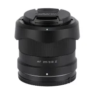 Объектив Viltrox Z-20 F2.8 AF STM для Nikon Z-маунта с защитной крышкой, демонстрирующий точный дизайн автофокуса и компактную конструкциюОбъектив Viltrox Z-20 F2.8 AF STM для Nikon Z-маунта с защитной крышкой, демонстрирующий точный дизайн автофокуса и компактную конструкцию