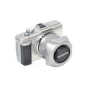 Silver Olympus lens hood LH-40S for M.Zuiko lenses, protecting against glare and lens damage
