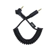 JJC JF-G Remote Cable C Canon - High-quality coiled remote cable with a 3.5mm connector and detachable 2.5mm plug, designed for Canon cameras, offering a 100m wireless control range.JJC JF-G Remote Cable C Canon - High-quality coiled remote cable with a 3.5mm connector and detachable 2.5mm plug, designed for Canon cameras, offering a 100m wireless control range.