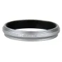 Silver lens hood JJC LH-JX100II for Fujifilm Finepix X100 series cameras, designed to block unwanted light and reduce lens flare.