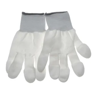 VSGO Anti-static Cleaning Gloves White DDG 1 - Антистатические перчатки из 100% нейлона с усиленными пальцами для работы с фототехникой без пыли