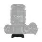 JJC EF‑XTL silikona skanpsts Fujifilm X‑T1/X‑T2 kamerām, piestiprināts pie Fujifilm X‑T1 augšējā skata ar 18‑55 mm objektīvu un vadības ritenīšiem