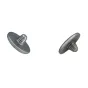 JJC Soft Release Button SRB-B10GR screws, featuring a threaded shaft and flat head, displayed against a white background. Both screws are metallic gray with a polished finish, designed for secure attachment to cameras.