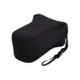 JJC Neoprene Camera Pouch OC-F3BK - Black neoprene camera pouch with Velcro closure and adjustable strap, designed for system cameras.