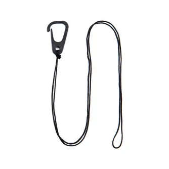JJC KLC-CH Lens Cap Keeper Hook - Lightweight black cord with carabiner clip for secure lens cap attachment