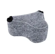 JJC Neopreenu kameru pouches OC-S2BG - Pelēks aizsargpouch ar Velcro atlokiem un baltu šuvēm.JJC Neopreenu kameru pouches OC-S2BG - Pelēks aizsargpouch ar Velcro atlokiem un baltu šuvēm.