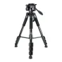 JJC TP-P1 Professional Portable Tripod - Compact and adjustable tripod with a 3-way head, quick coupling plate, and anti-slip rubber feet for stable camera support.