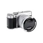 Silver lens hood JJC LH-XF1545 for Fujifilm XC15-45mm f/3.5-5.6 OIS PZ lens, protecting against lens flare and scratches