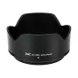 Черный JJC LH-90A petal lens hood для Nikon Z DX 50-250mm, виден спереди на белом фоне