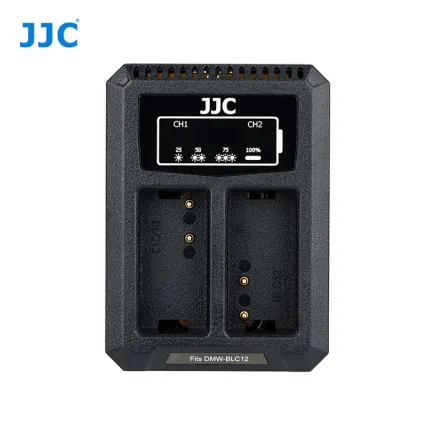 JJC Panasonic DCH-BLC12 USB Dual Battery Charger (DMW-BLC12, Sigma BP-51, Leica 