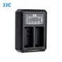 JJC USB Dual Battery Charger for Panasonic DMW-BLC12, Sigma BP-51, and Leica batteries with two slots and digital display