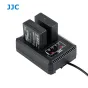 JJC USB dual bateriju lādētājs Panasonic DMW-BLG10/DMW-BLE9 akumulatoriem ar indikatoriem un USB kabeli