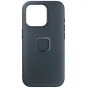 Peak Design Midnight Fabric Case for iPhone 15 Pro Max with a large camera cutout and textured surface