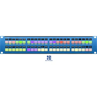 Skaarhoj Rack Fly Duo with Blue Pill Inside - Universal control panel featuring 48 programmable buttons, OLED displays, and integrated Blue Pill hardware for video mixing.